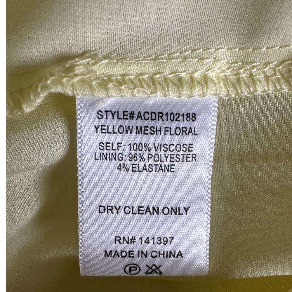 ASTR the Label Emmi Yellow Mesh Floral Tiered Midi Dress Size S - Picture 9 of 10